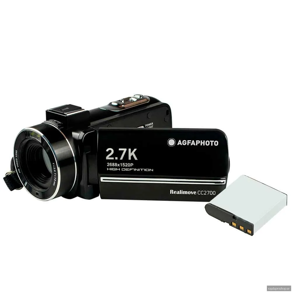 AgfaPhoto Realimove CC2700 -videokamera + Extra Batteri