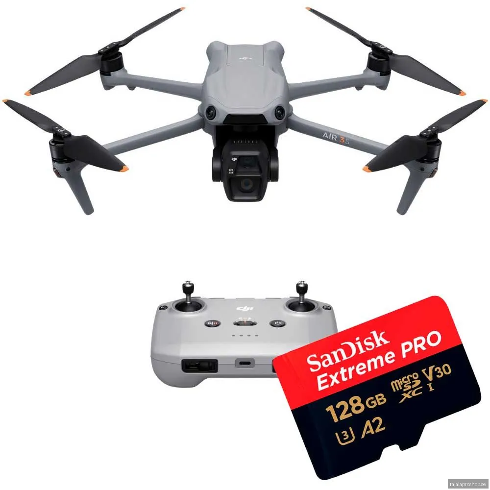 DJI Air 3S + DJI RC-N3 + SanDisk Extreme microSDXC 128GB 200MB/s