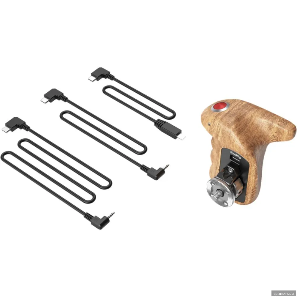 SmallRig 3324 Rosette Side Handle Wood with Record Start/Stop Remote Trigger
