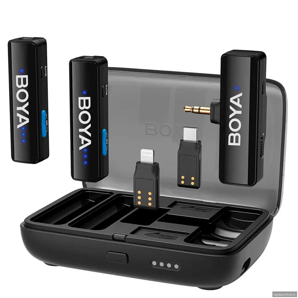 BOYA Microphone LINK V2.0 3.5mm Wireless X2 System Lightning USB-C