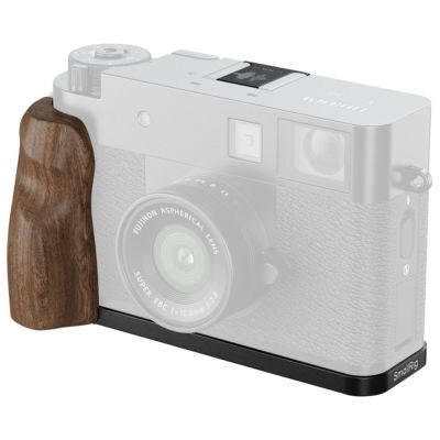 SmallRig 5224 L-Shaped Mount Plate with Wooden Handle for FUJIFILM X half (Black)