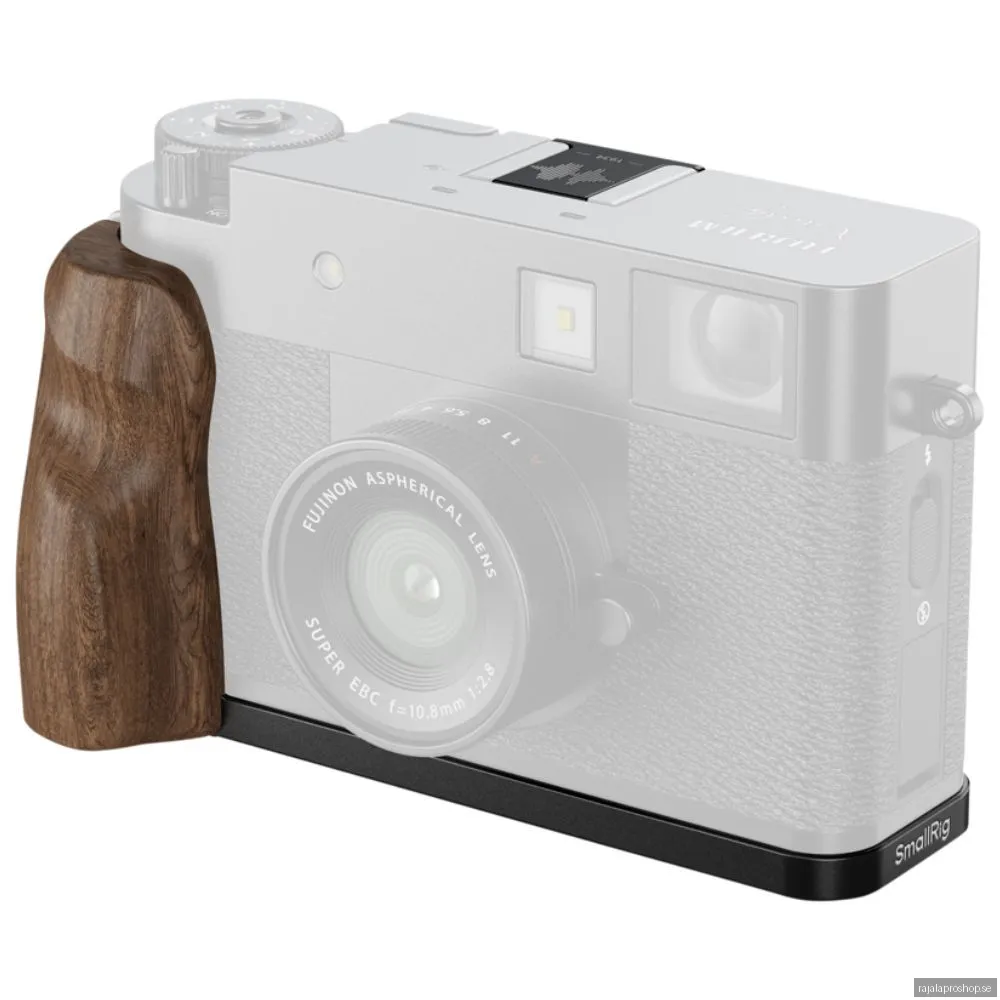 SmallRig 5224 L-Shaped Mount Plate with Wooden Handle for FUJIFILM X half (Black)