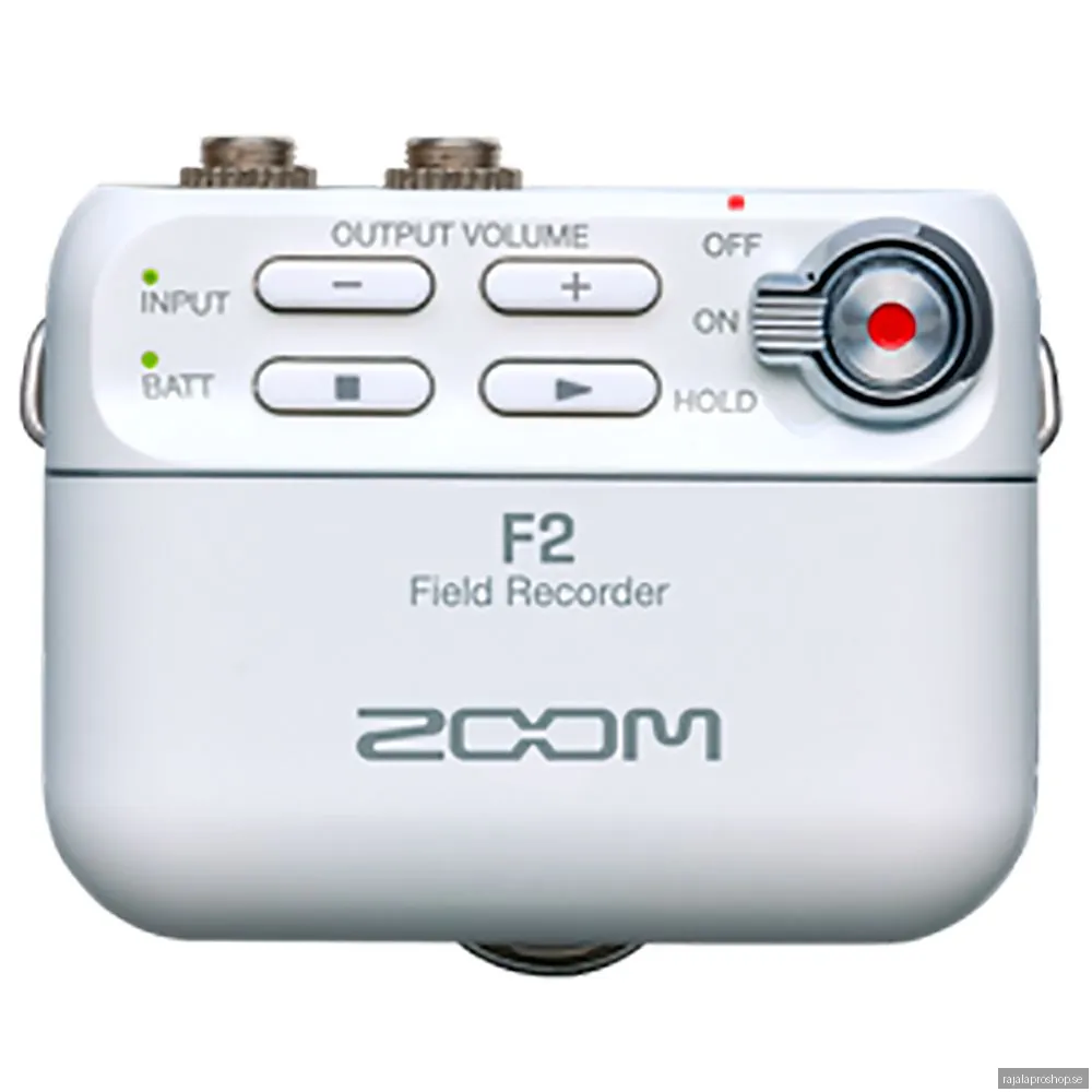 Zoom F2/W 32-bit Field Recorder ljudinspelare, vit