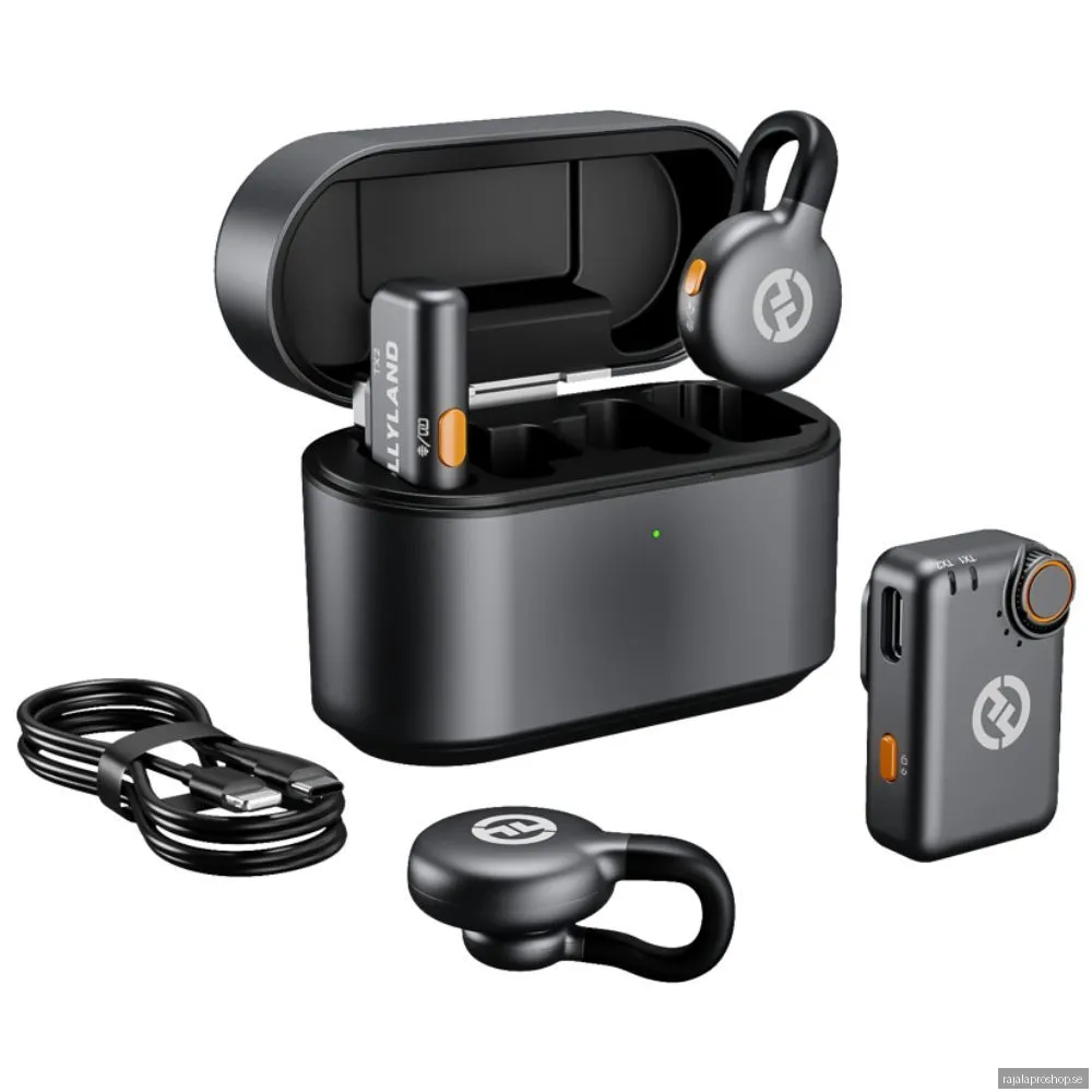 Hollyland Lark M2S Combo Wireless Lavalier Microphone, Space Gray