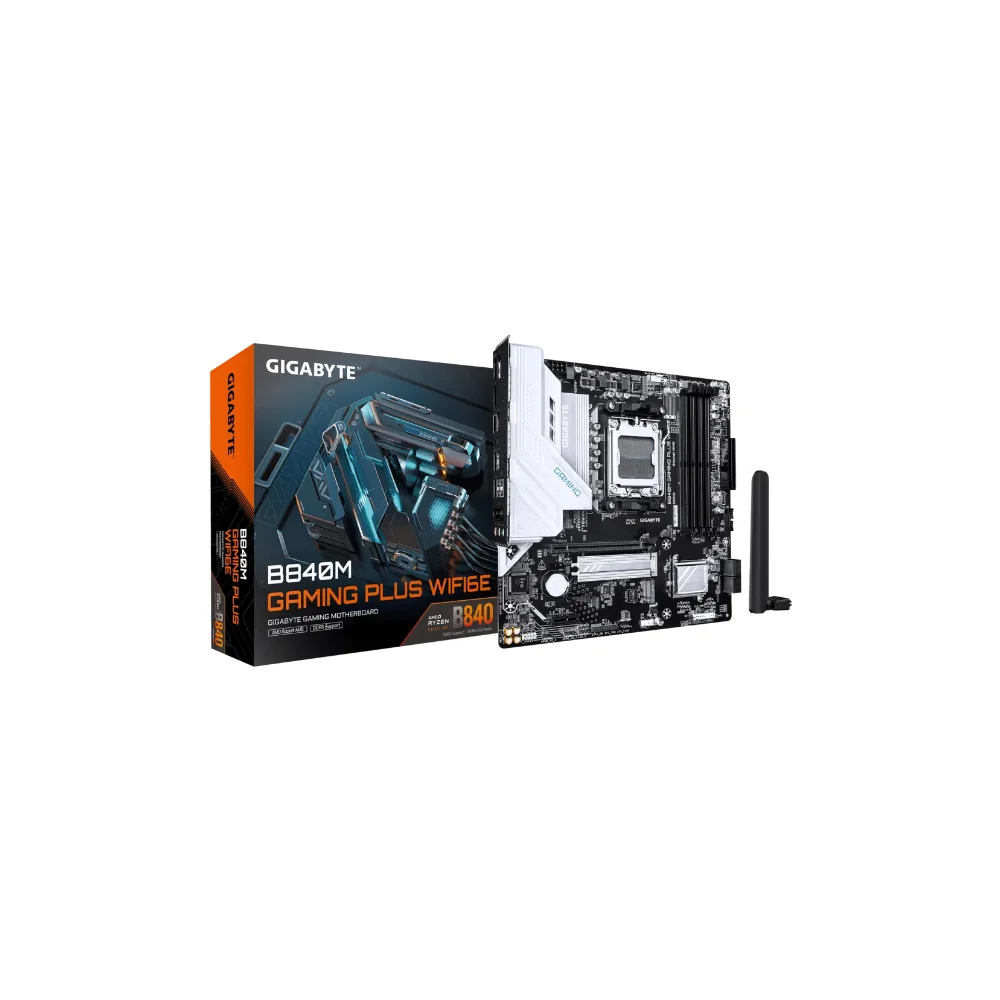 GIGABYTE B840M GAMING PLUS WIFI6E Moderkort - AMD B840 - AMD AM5 - DDR5 RAM - Micro-ATX