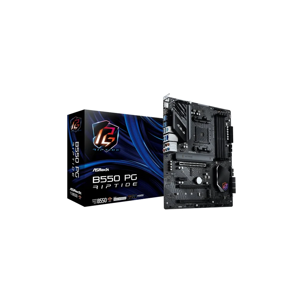 ASRock B550 PG Riptide Moderkort - AMD B550 - AMD AM4 - DDR4 RAM - ATX