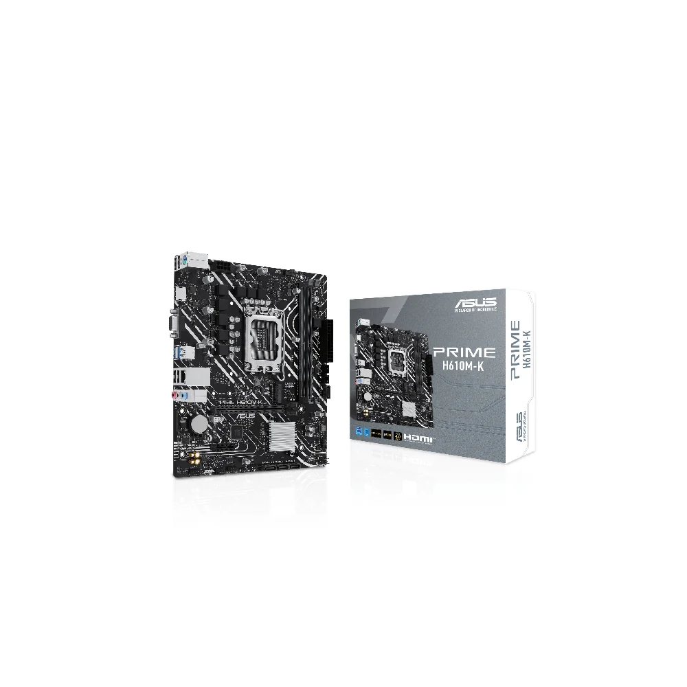 ASUS PRIME H610M-K Moderkort - Intel H610 - Intel LGA1700 socket - DDR5 RAM - Micro-ATX