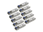 StarTech.com 10 pack HPE J4859C Compatible SFP Module, 1000BASE-LX, 1GbE Single Mode SMF/MMF Optic Transceiver, 1 Gigabit Ethernet, LC Connector 10km, 1310nm DDM, HPE 1400 1700, Mini GBIC