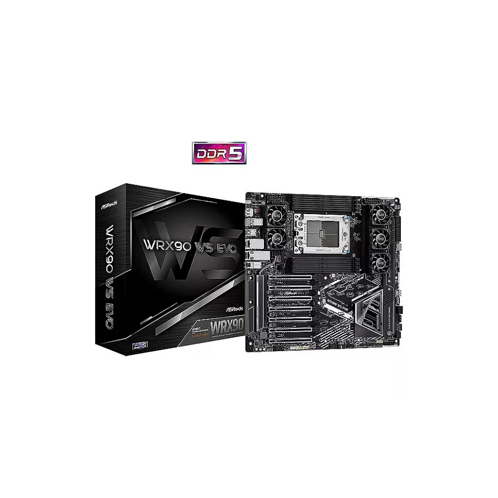 ASRock WRX90 WS EVO Moderkort - AMD WRX90 - AMD sTR5 socket - DDR5 RAM - Extended ATX
