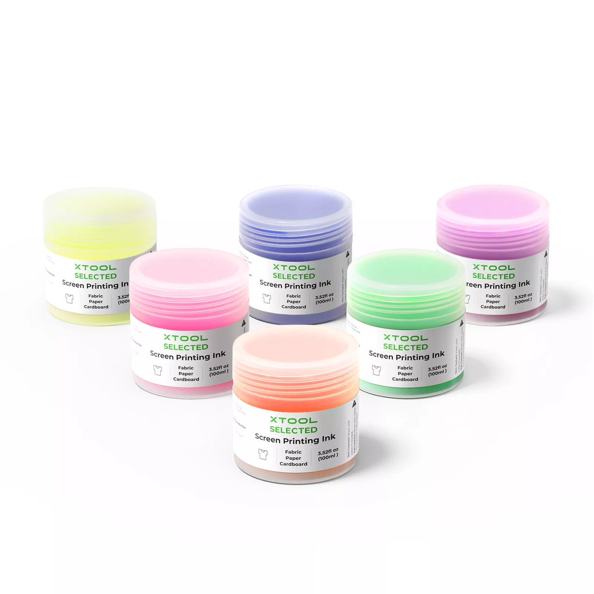 xTool Fluorescent Color Screen Printing Ink Set - 6 Colors