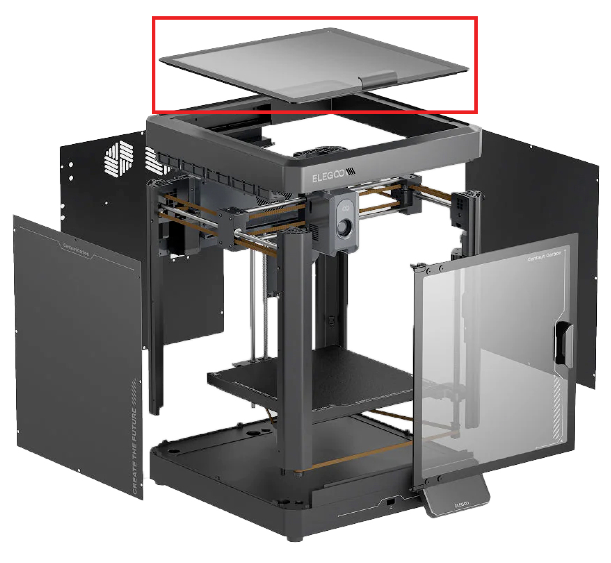 Elegoo Centauri Carbon Upper Glass Cover Assembly