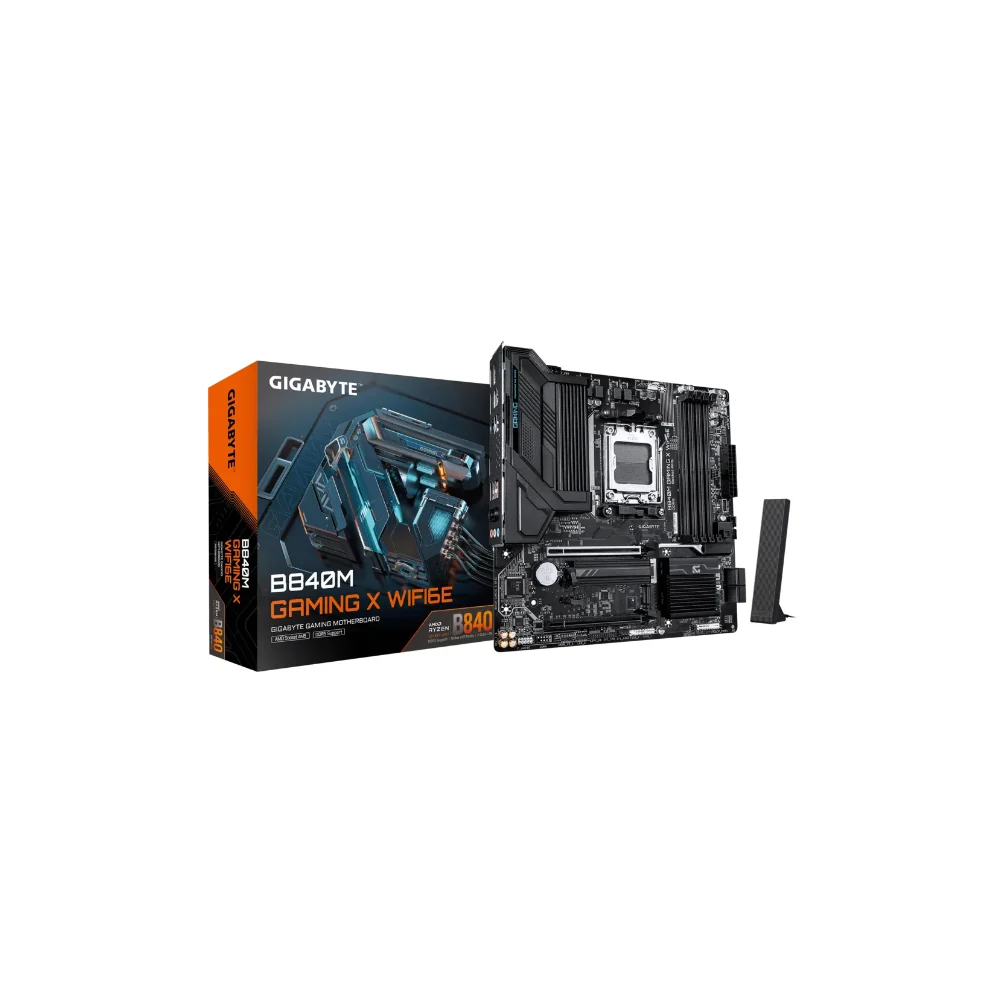 GIGABYTE B840M GAMING X WIFI6E Moderkort - AMD B840 - AMD AM5 - DDR5 RAM - Micro-ATX