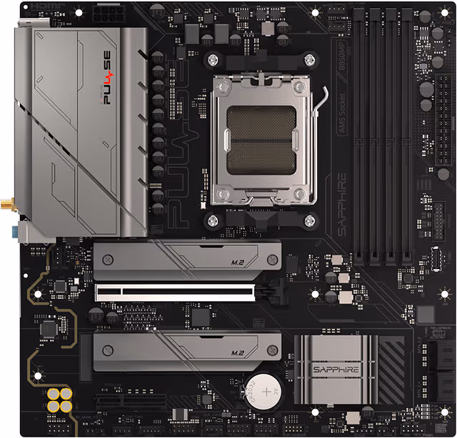 Sapphire PULSE B850M WIFI Moderkort - AMD B850 - AMD AM5 socket - DDR5 RAM - Micro-ATX