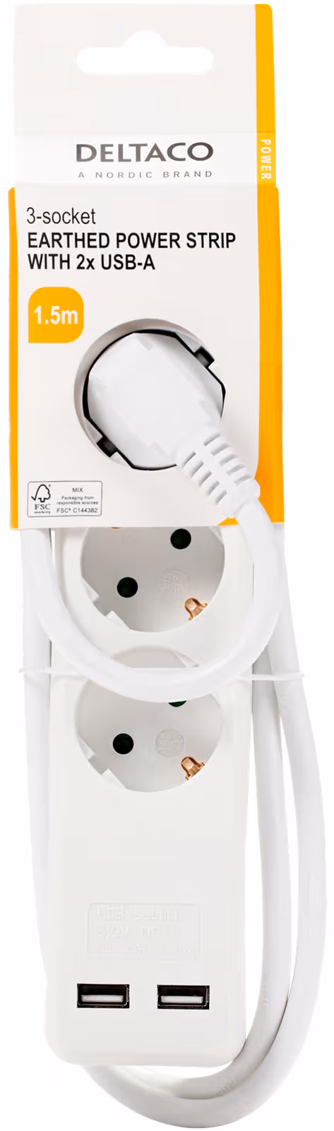 Deltaco GT-0310 Power Strip - 1.5 m