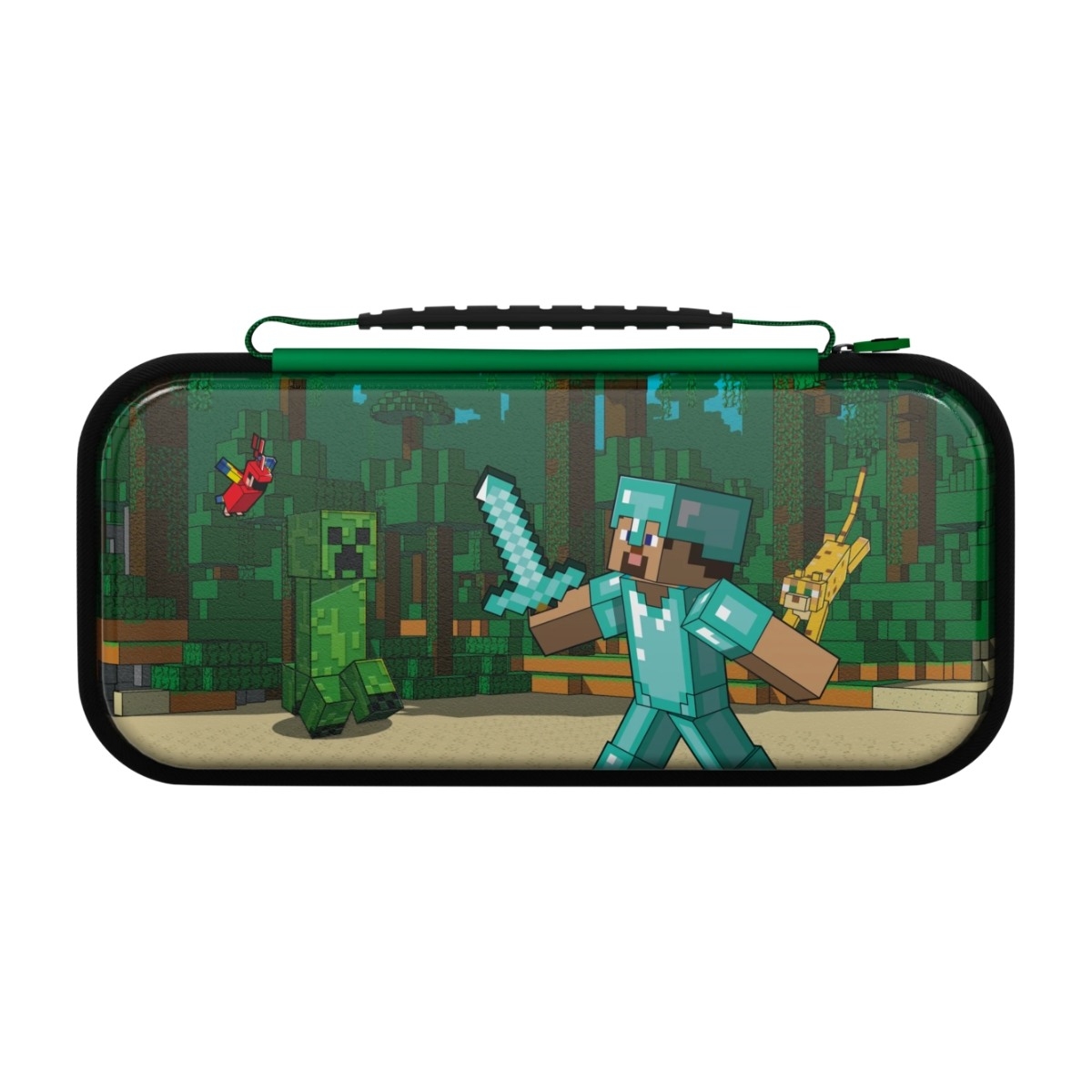 PDP Travel Case Plus GLOW - Minecraft Forest Battle - Miscellaneous Bag - Nintendo Switch