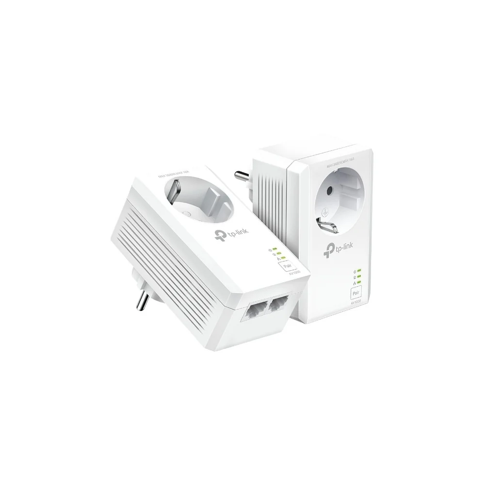 TP-Link TL-PA7027P KIT V1 AV1000 2-Port Gigabit Passthrough Powerline Starter Kit