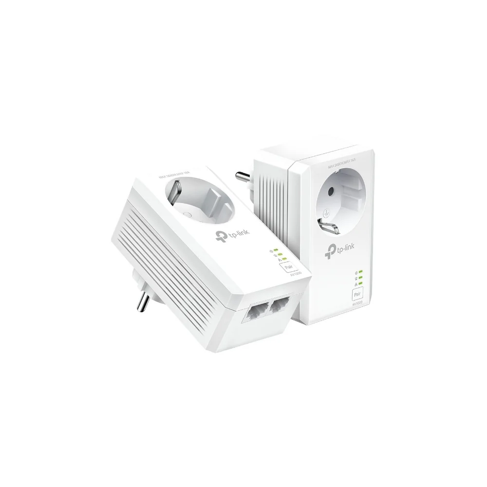 TP-Link TL-PA7027P KIT V1 AV1000 2-Port Gigabit Passthrough Powerline Starter Kit