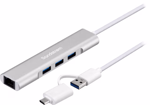 Sandstrøm USB 3.0 hubb