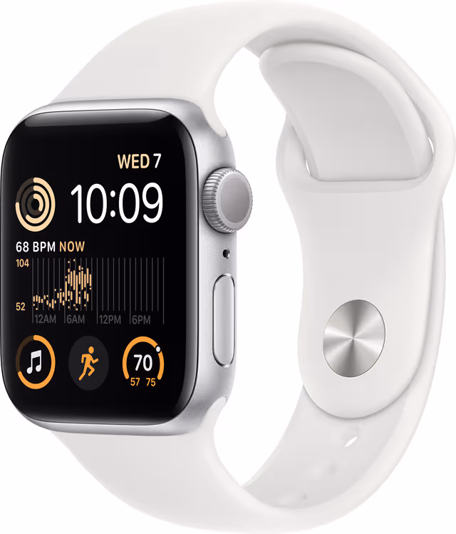 Apple Watch SE 2nd Gen 40 mm GPS (Silver Alu/White sport band)