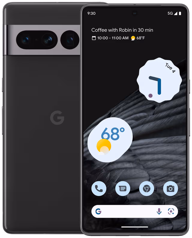Google Pixel 7 Pro 5G 128 GB, 6.7", IP68, Dual SIM, Android - Svart