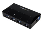 Startech USB 3.0-hub med 4 portar plus dedicerad laddningsport