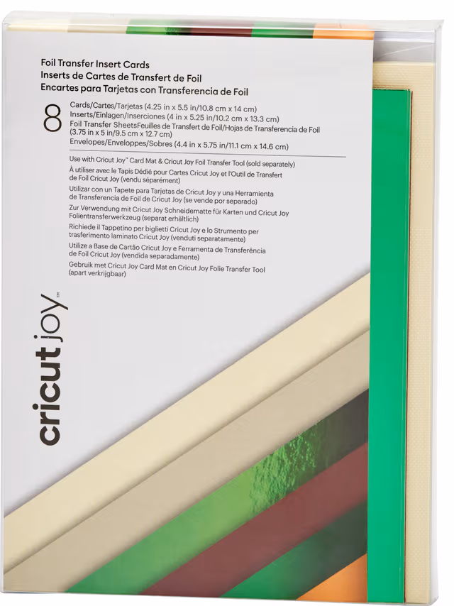 Cricut Joy A2 Foil insättningskort 8st (cameron)