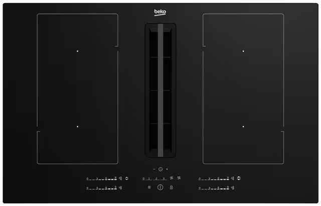 Beko Induktionshäll med fläkt HIXI84701UP (82cm)
