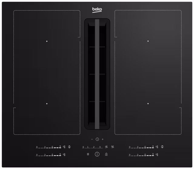 Beko Induktionshäll med fläkt HIXI64701UP (60cm)