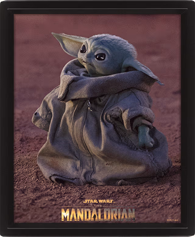 STAR WARS: THE MANDALORIAN (GROGU) linsformad affisch i 3D