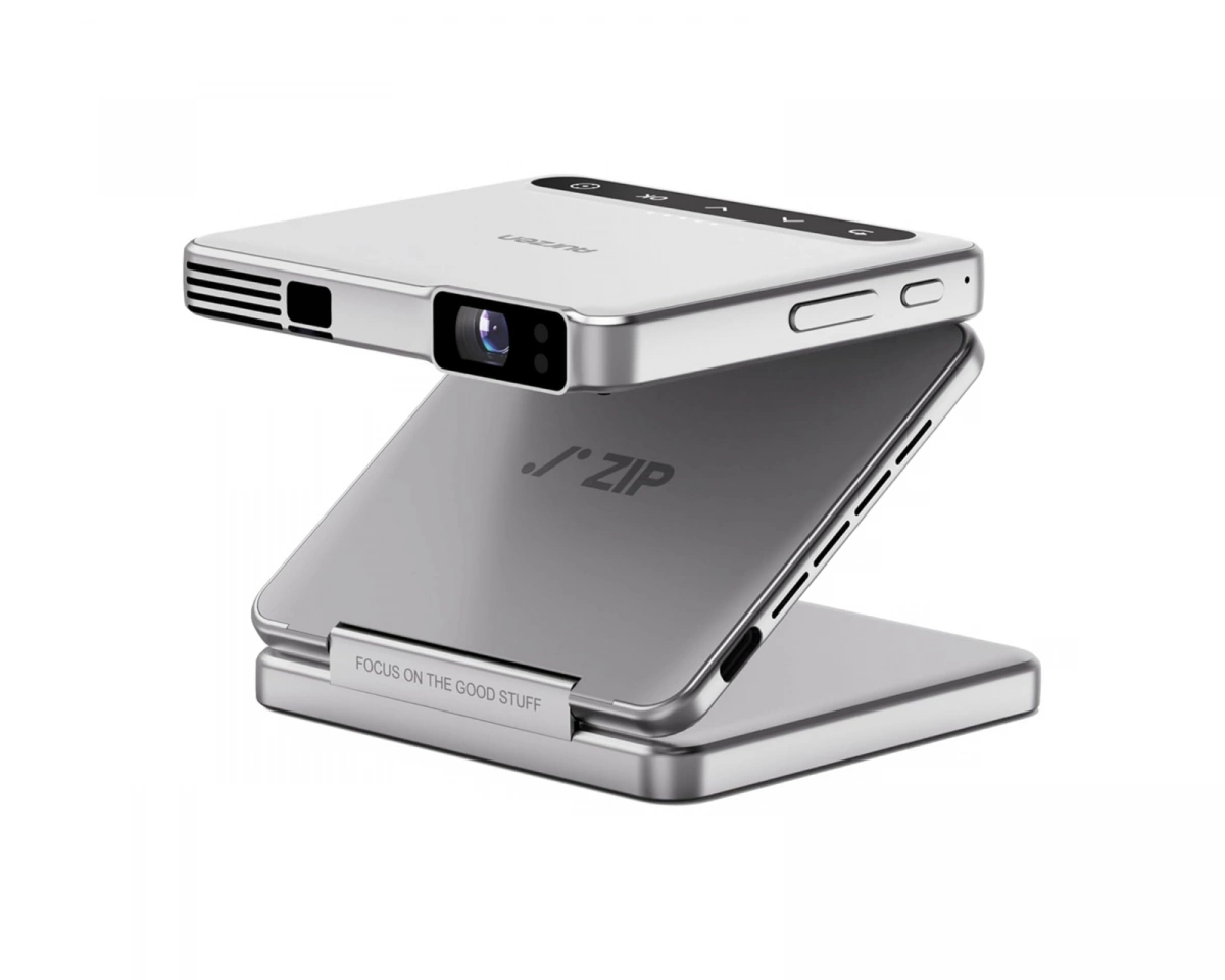 Aurzen ZIP Tri-Fold Portabel Mini Projektor - Silver