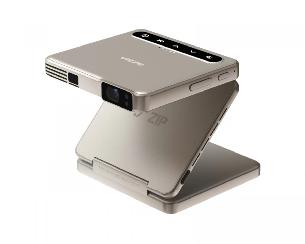 Aurzen ZIP Tri-Fold Portable Mini Projektor - Guld