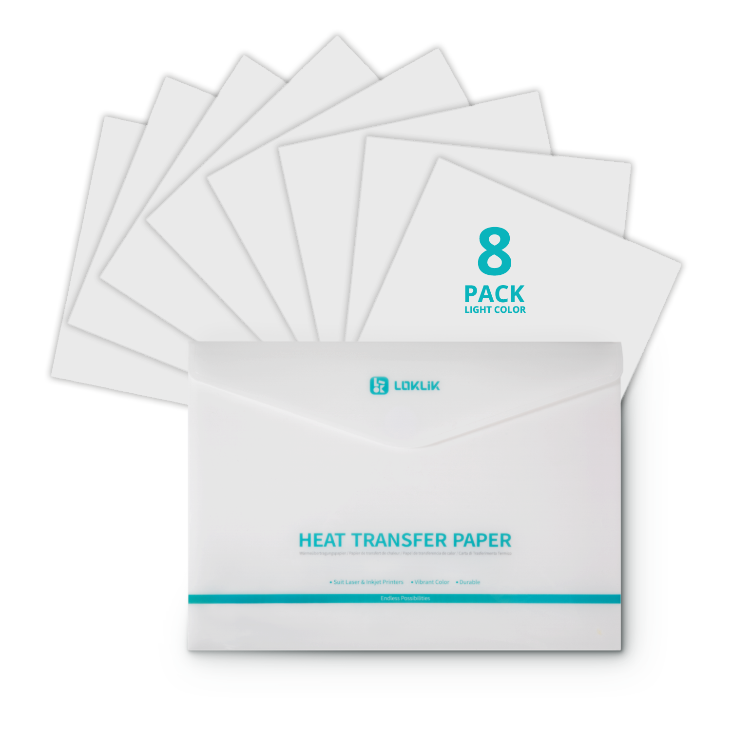 LOKLiK Heat Transfer Paper Sheet - Dark - 8-pack