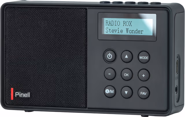 Pinell Micro portabel fickradio (svart)