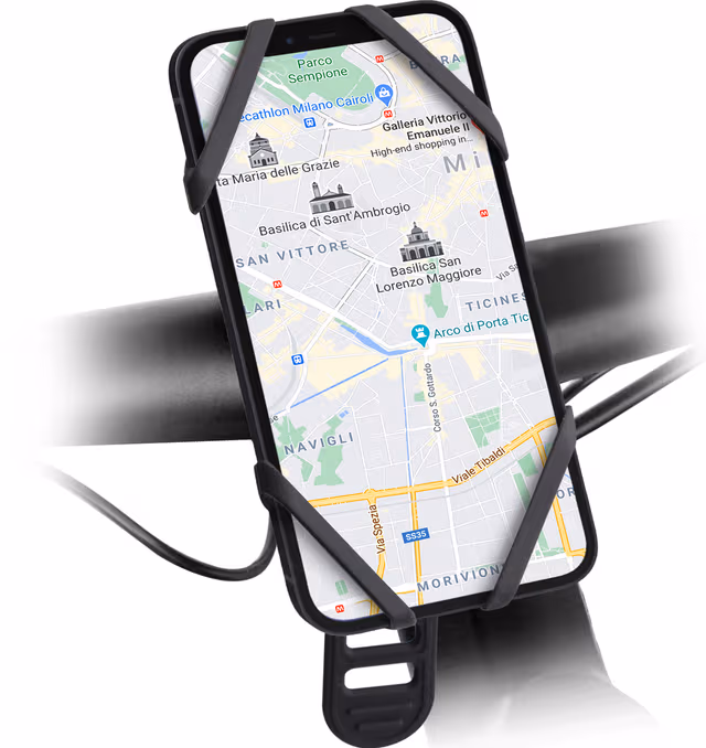 SBS E-GO Mobilhållare i silikon för cykel eller el-scooter - Svart