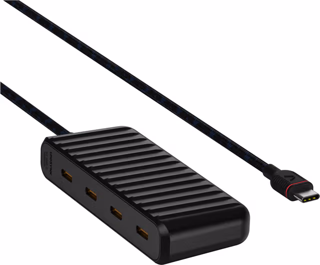Unisynk USB-C till 4x USB-C minihubb (svart)