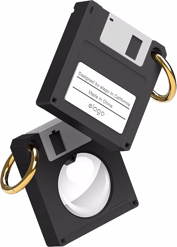 Elago Floppy Disc Case for AirTag Black