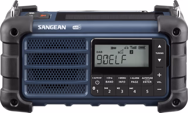 Sangean MMR-99 - Bluetooth - Handcrank - Solar Radio - DAB/DAB+/FM - Mono - Blue