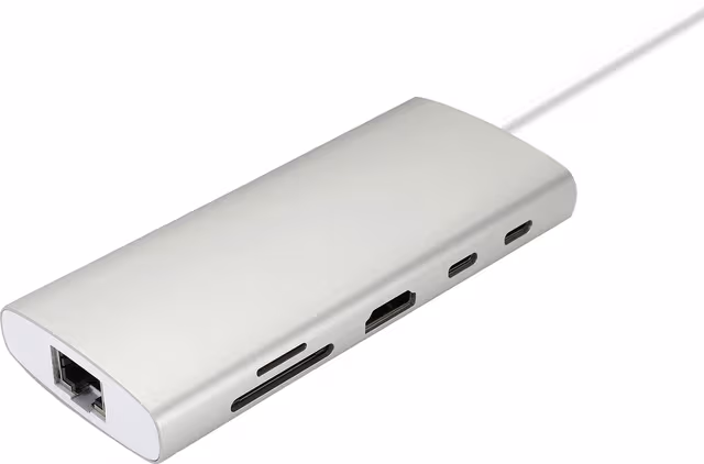 Sandstrøm 9-i-1 USB-C-hubb