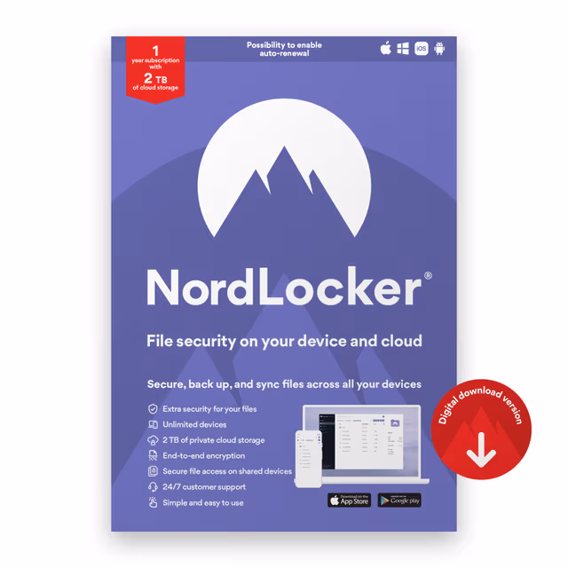 NordLocker - 1-Year Private File Vault subscription, 2 TB of cloud sto
