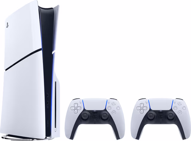 PlayStation 5 Slim Standard Edition konsol (med 2 kontroller) 1TB