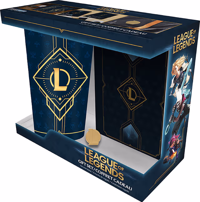 ABYStyle League Of Legends set med glass, nål & anteckningsbok