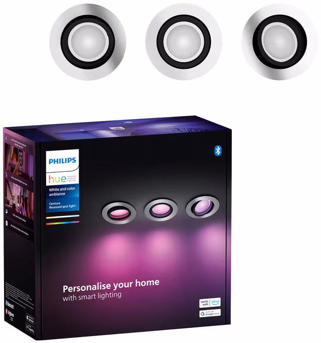 Philips Hue Centura Infälld Spotlight Rund - Aluminium - 3-Pack