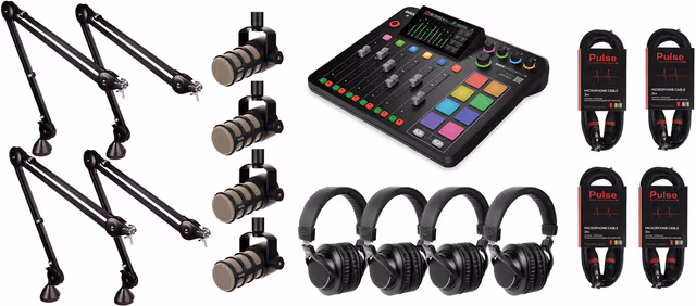 RØDE RØDECaster Pro II podcast-kit (4 personer)