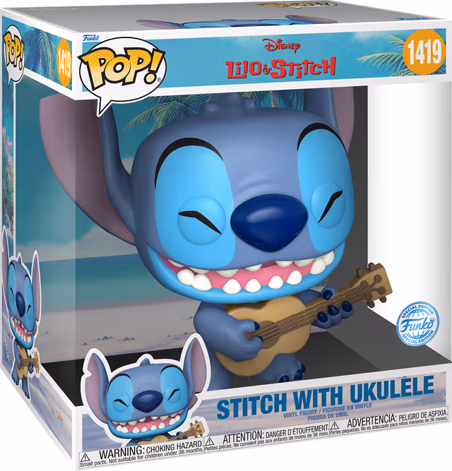 Funko! - Funko POP 10" Stitch w/Uke