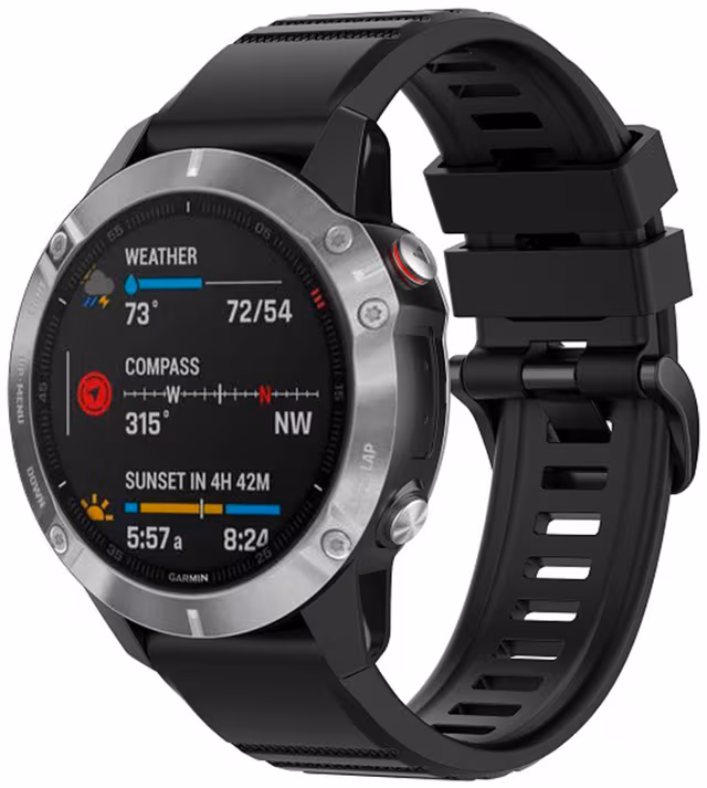 FIXED Silikonrem för Garmin QuickFit 22 mm Svart