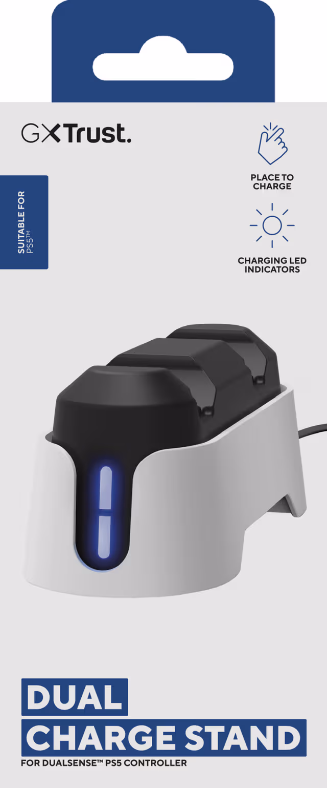 Trust GXT228 Dual Charging Dock - Wired - Sony PlayStation 5
