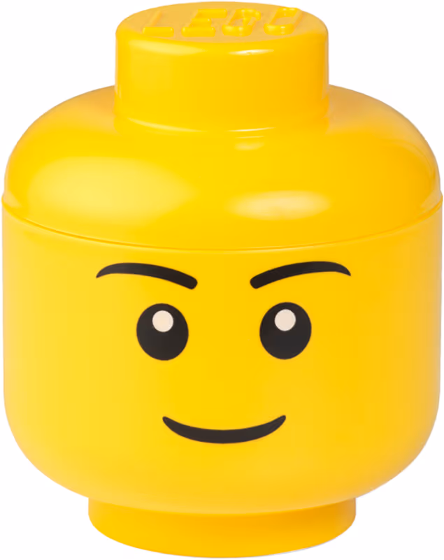 LEGO liten förvaringslåda (Boy Head, gul)