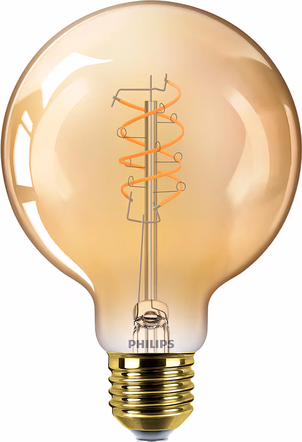 Philips LED-glödlampa Vintage G95 806lm 7.3W/918 (60W) Dimmable Amber E27