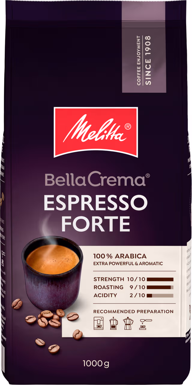 Melitta Bella Crema Espresso Forte kaffebönor (1 kg)