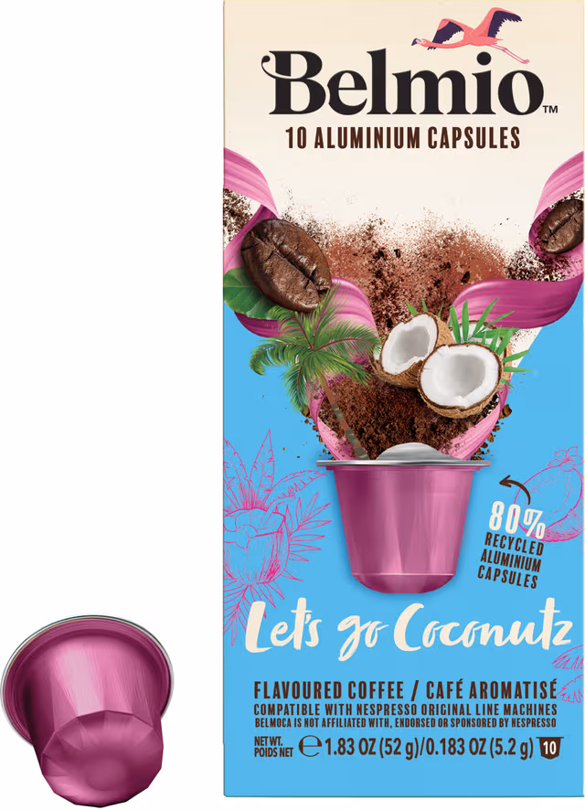 Belmio Let's Go Coconutz kaffekapslar för Nespresso (10-pack)